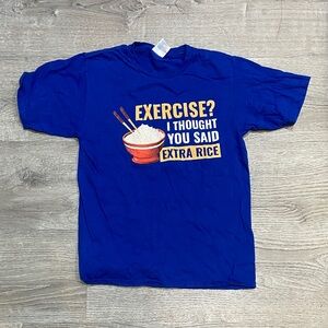 Blue Graphic T-Shirt with Humorous Print